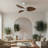 Ventilador de techo Sulion Alma 100cm blanco y madera oscura motor DC — vista 2