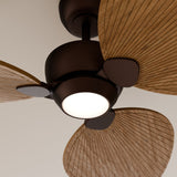 Ventilador de techo con luz Sulion Alma 132cm LED marrón óxido y madera media motor DC — vista 3