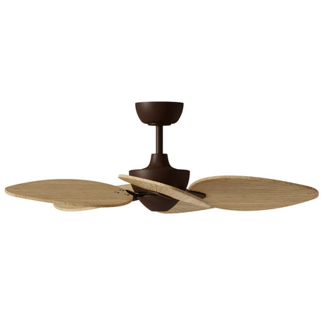 Ventilador de techo con luz Sulion Alma 100cm LED marrón óxido y madera clara motor DC — vista 4