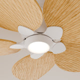 Ventilador de techo con luz Sulion Alma 132cm LED blanco y madera clara motor DC CCT — vista 3