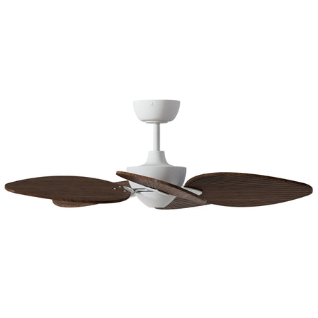 Ventilador de techo con luz Sulion Alma LED madera blanco apto exterior CCT IP44 6W 2309590