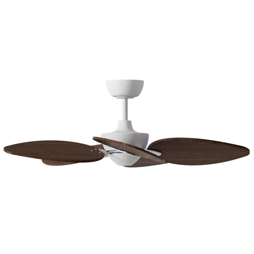 Ventilador de techo con luz Sulion Alma LED madera blanco apto exterior CCT IP44 6W 2309590