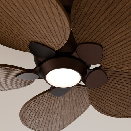 Ventilador de techo con luz Sulion Alma 132cm marrón óxido y madera oscura motor DC 2248141 — vista 4