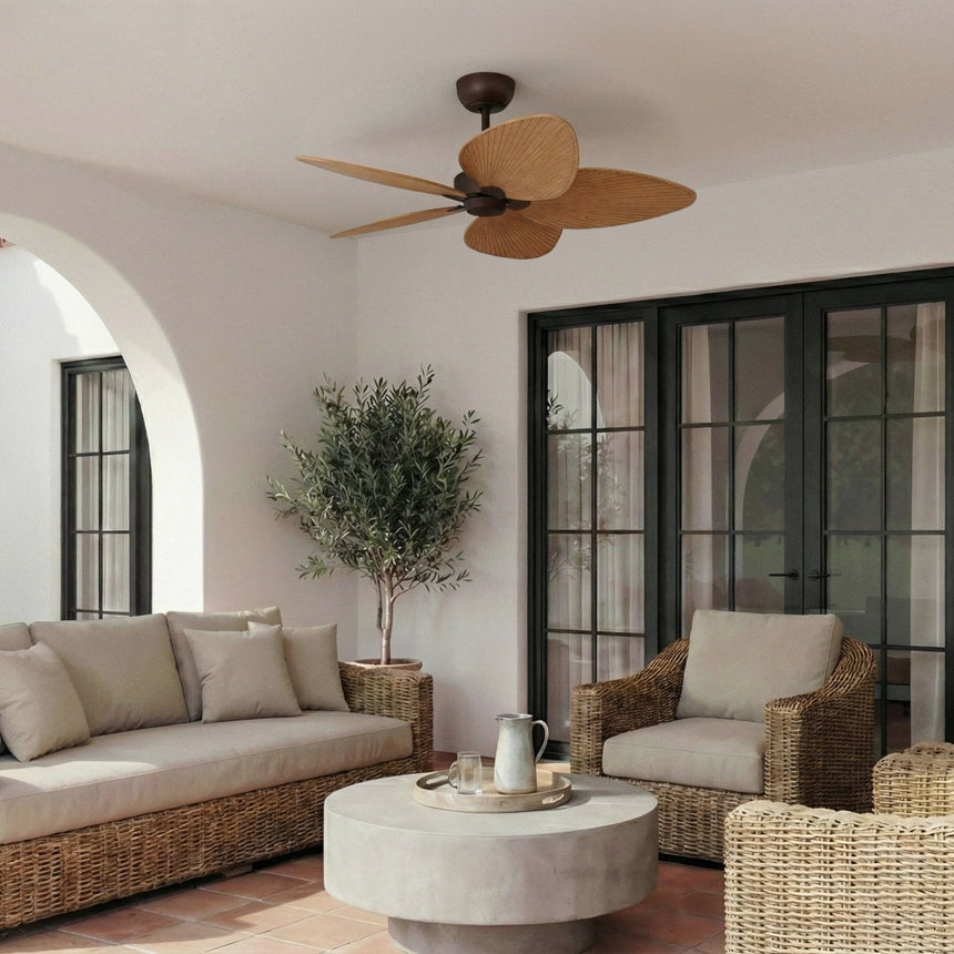 Ventilador de techo Sulion Alma 132cm marrón óxido y madera media motor DC con mando — vista 2