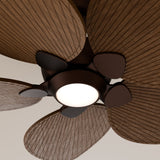 Ventilador de techo Sulion Alma marrón oxidado, brillo, palas madera oscura 2211