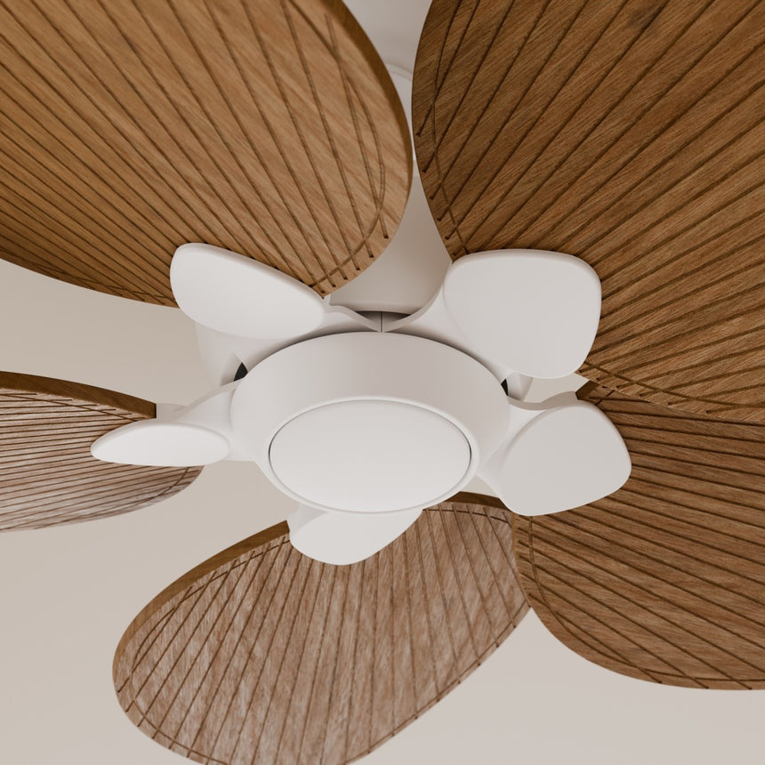 Ventilador de techo Sulion Alma 100cm blanco y madera media motor DC con mando — vista 3