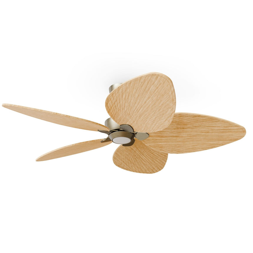 Ventilador de techo con luz Sulion Alma 132cm LED latón y madera clara motor DC CCT — vista 4