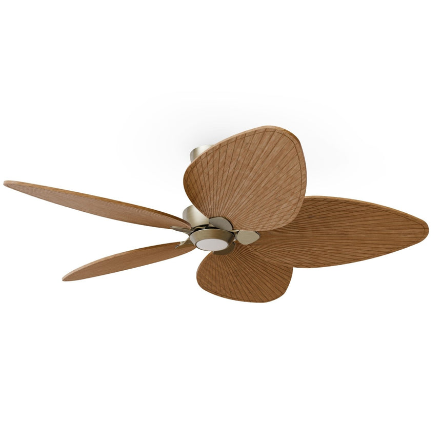 Ventilador de techo con luz Sulion Alma 132cm LED latón y madera media motor DC CCT — vista 5