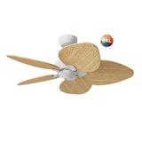 Ventilador de techo con luz Sulion Alma LED madera blanco apto exterior CCT IP44 6W 2309576