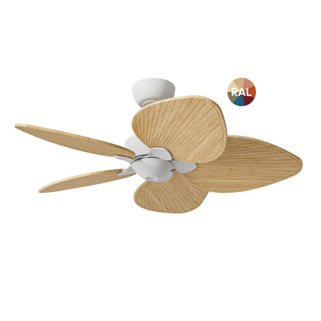 Ventilador de techo con luz Sulion Alma LED madera blanco apto exterior CCT IP44 6W 2309576