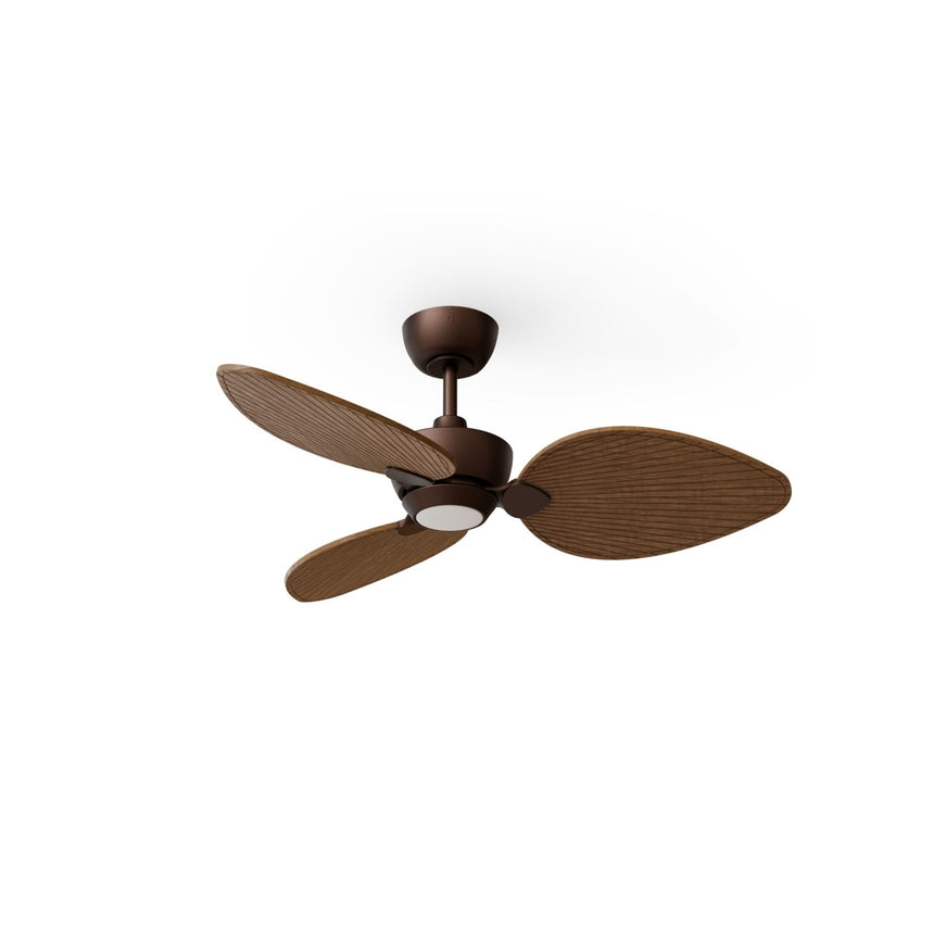 Ventilador de techo con luz Sulion Alma 100cm marrón óxido y madera oscura motor DC — vista 4
