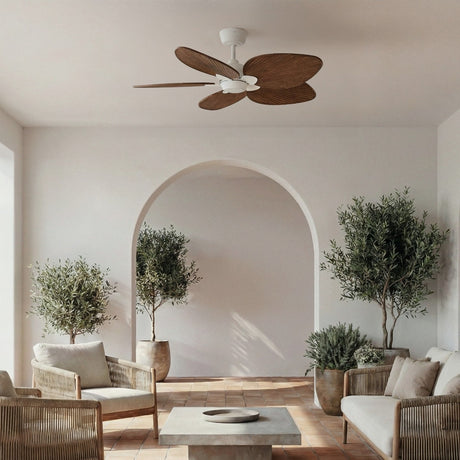 Ventilador de techo con luz Sulion Alma 100cm LED blanco y madera oscura motor DC CCT — vista 2