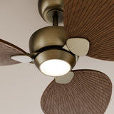 Ventilador de techo con luz Sulion Alma 100cm LED latón y madera oscura motor DC CCT — vista 3