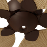 Ventilador de techo con luz Sulion Alma 132cm LED marrón óxido y madera clara motor DC — vista 3