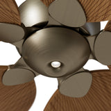 Ventilador de techo con luz Sulion Alma 132cm LED latón y madera media motor DC CCT — vista 3