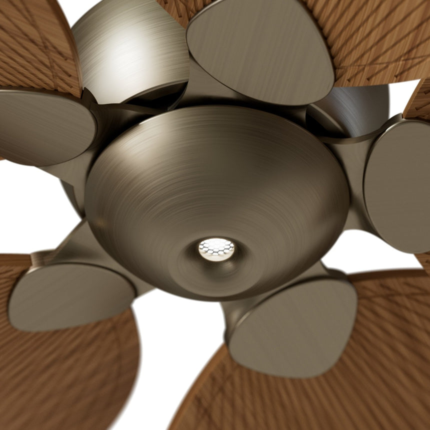 Ventilador de techo con luz Sulion Alma 132cm LED latón y madera media motor DC CCT — vista 3