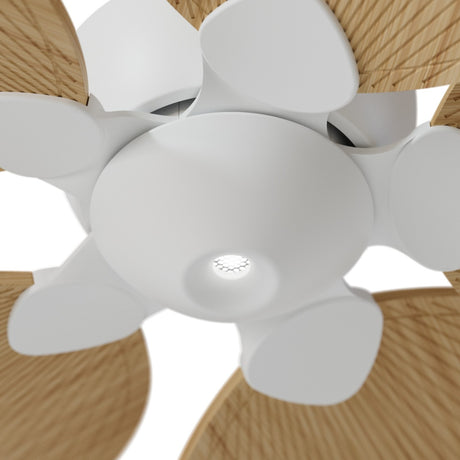 Ventilador de techo con luz Sulion Alma 132cm LED blanco y madera clara motor DC CCT — vista 2
