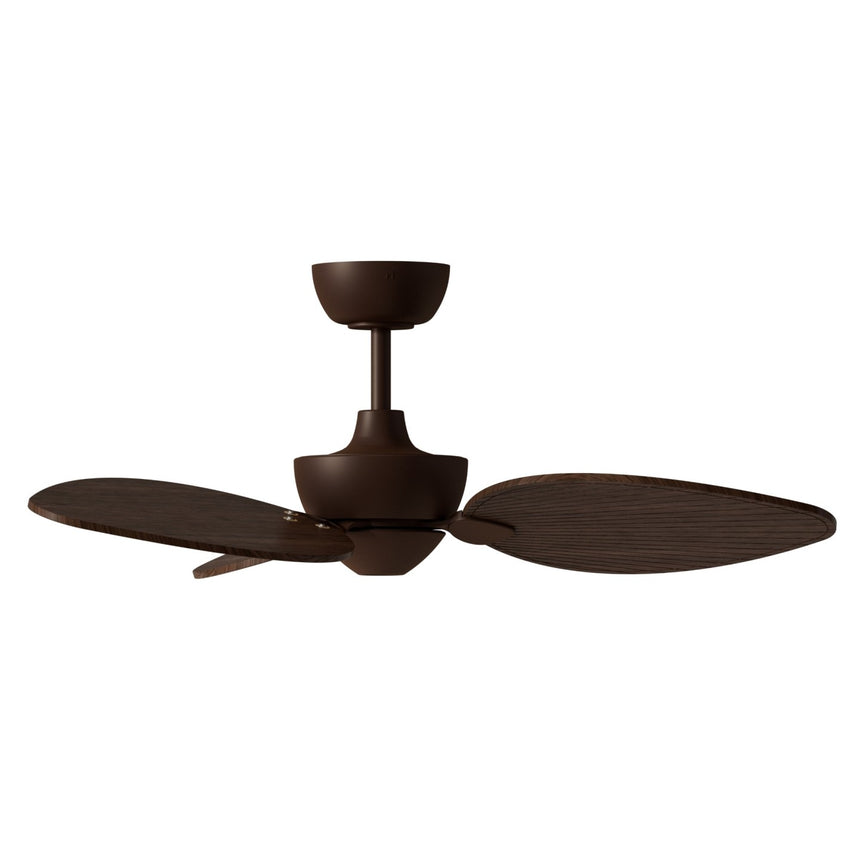Ventilador de techo con luz Sulion Alma 100cm marrón óxido y madera oscura motor DC — vista 4