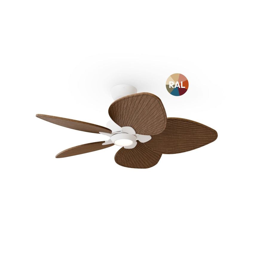 Ventilador de techo con luz Sulion Alma LED madera blanco apto exterior CCT IP44 2308951
