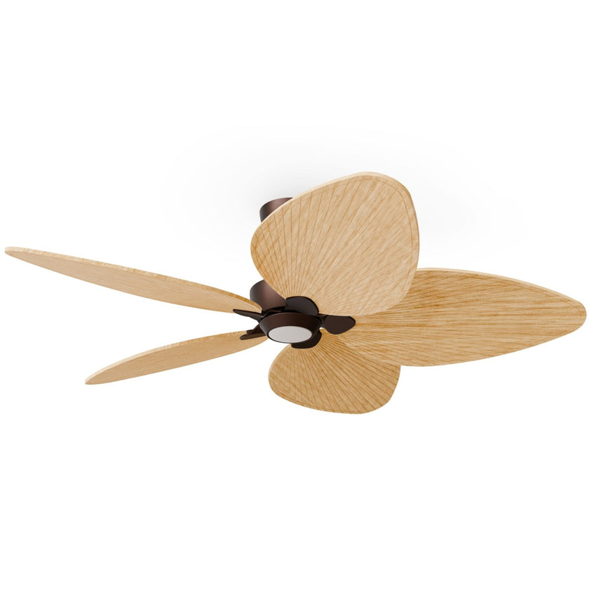 Ventilador de techo con luz Sulion Alma 132cm LED marrón óxido y madera clara motor DC — vista 4
