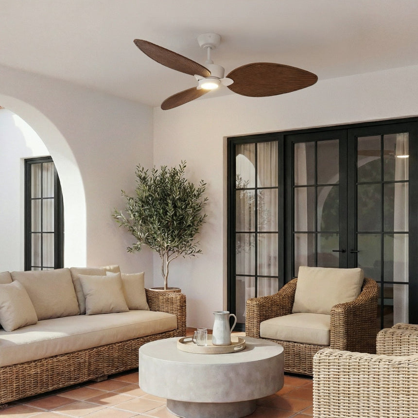 Ventilador de techo con luz Sulion Alma 132cm LED blanco y madera oscura motor DC CCT — vista 2