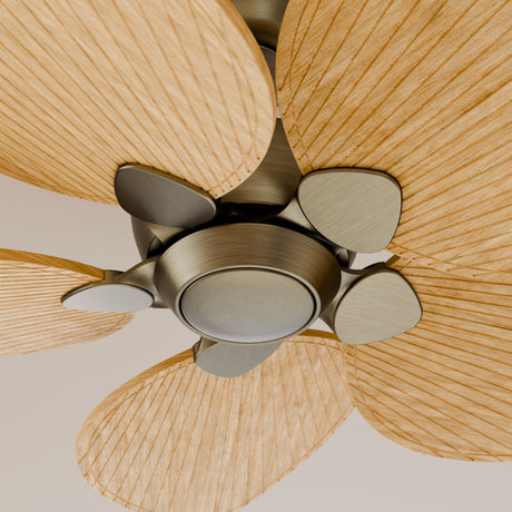 Ventilador de techo Sulion Alma latón, brillo, palas madera clara 2242040