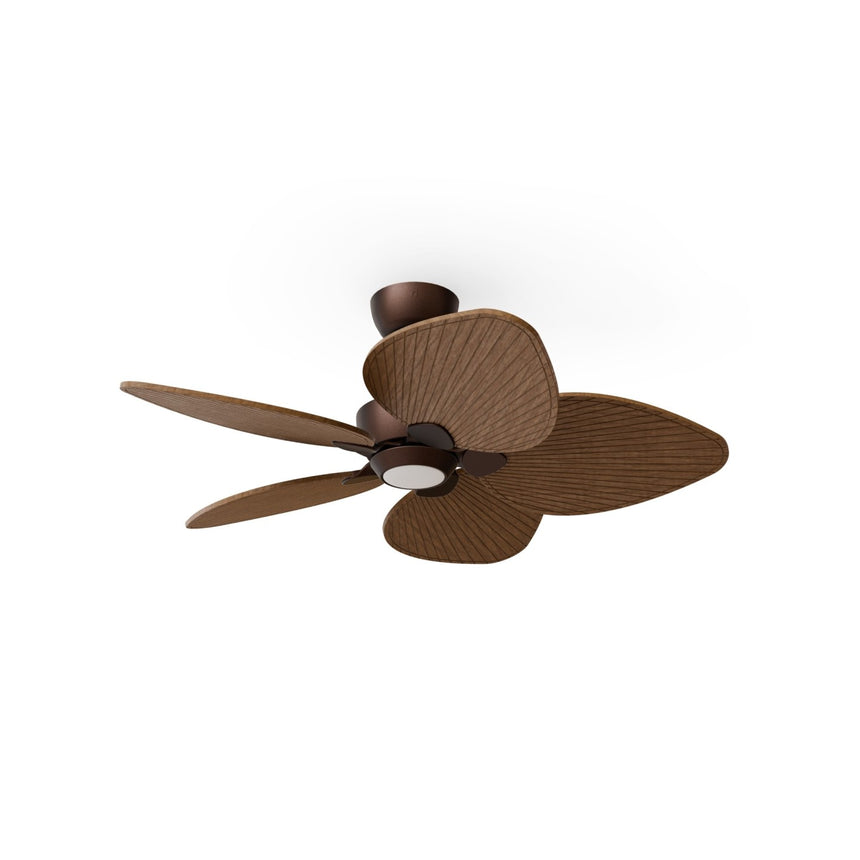 Ventilador de techo con luz Sulion Alma 100cm marrón óxido y madera oscura motor DC — vista 4