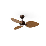 Ventilador de techo con luz Sulion Alma 100cm LED marrón óxido y madera media motor DC — vista 4