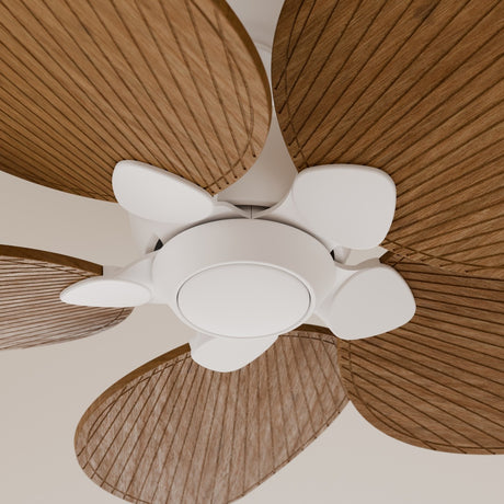 Ventilador de techo Sulion Alma 132cm blanco y madera media motor DC con mando — vista 3