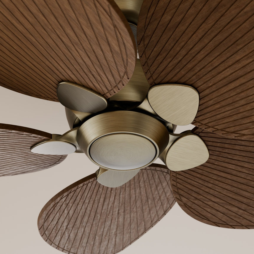 Ventilador de techo Sulion Alma 100cm latón y madera oscura motor DC con mando — vista 3