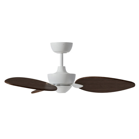 Ventilador de techo con luz Sulion Alma LED madera blanco apto exterior CCT IP44 6W 2309569