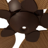 Ventilador de techo con luz Sulion Alma 132cm LED marrón óxido y madera media motor DC — vista 2