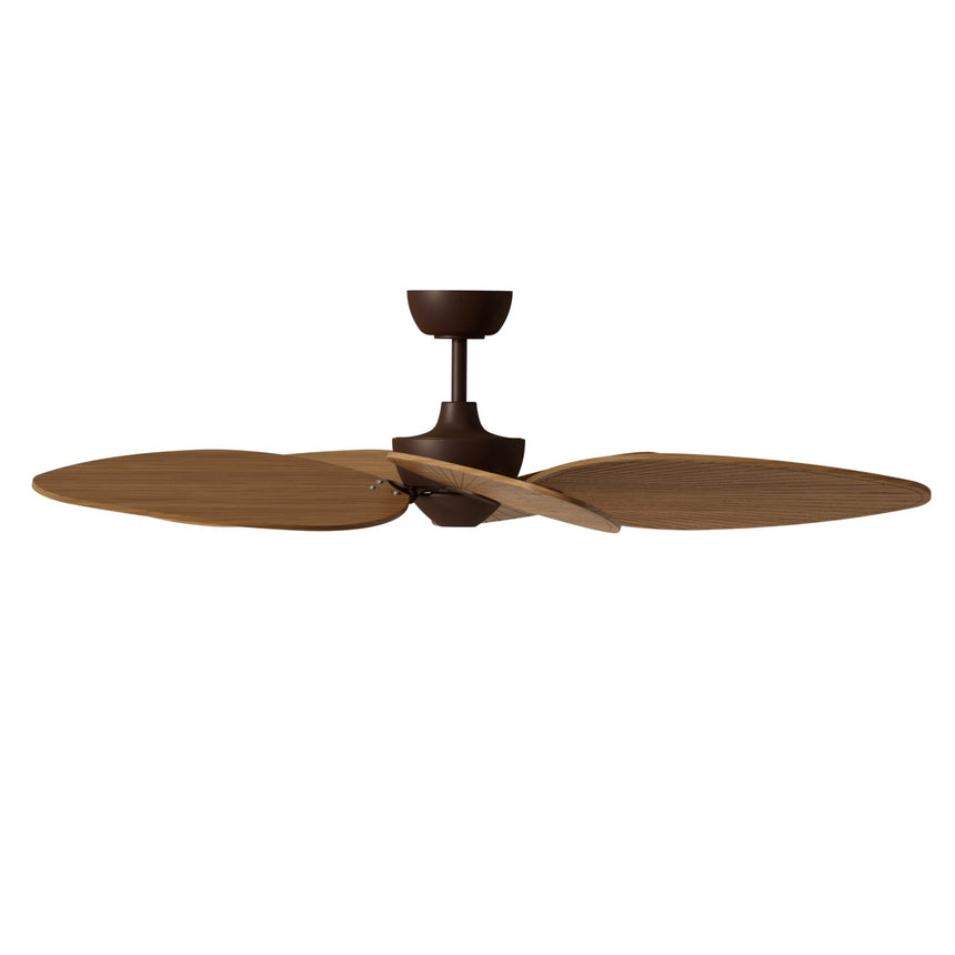 Ventilador de techo con luz Sulion Alma 132cm LED marrón óxido y madera media motor DC — vista 3