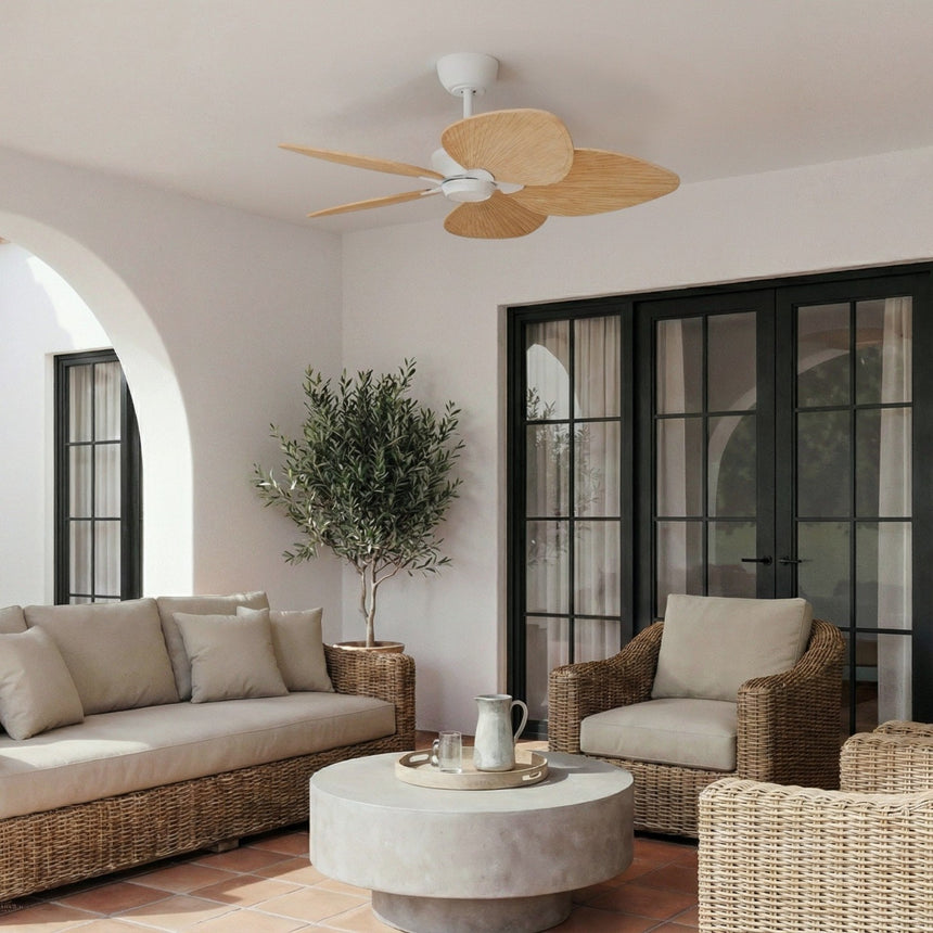 Ventilador de techo Sulion Alma 132cm blanco y madera clara motor DC — vista 2
