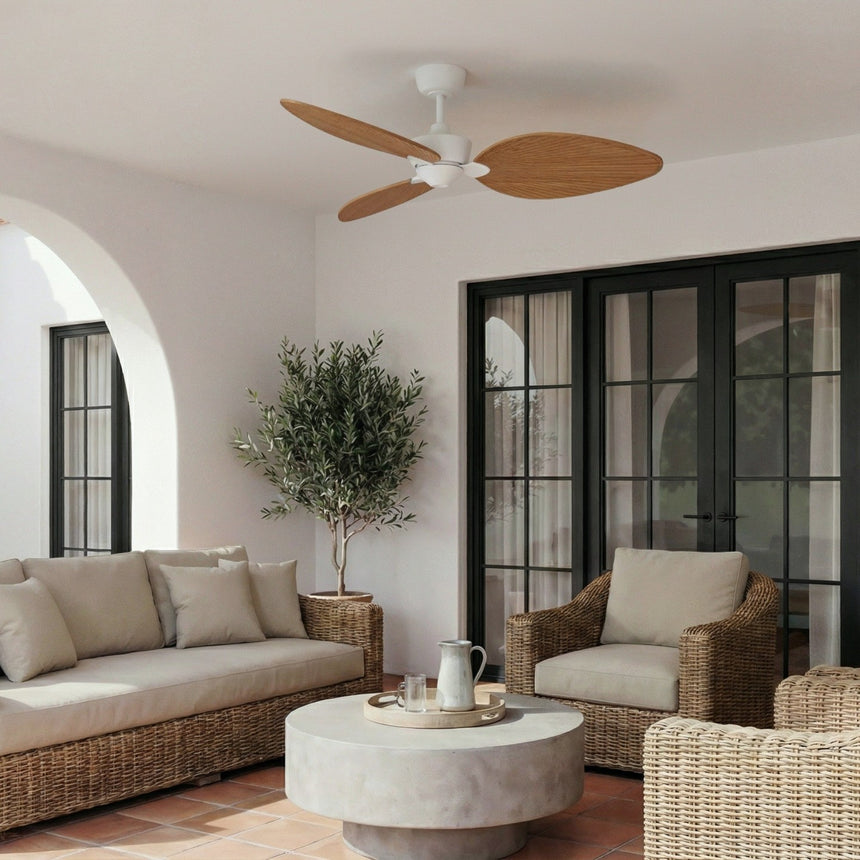 Ventilador de techo con luz Sulion Alma 132cm LED blanco y madera media motor DC CCT — vista 2