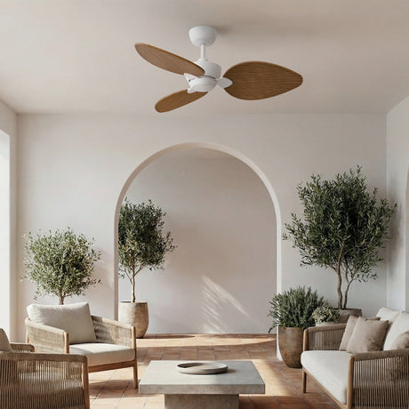 Ventilador de techo Sulion Alma 100cm blanco y madera media motor DC con mando — vista 2