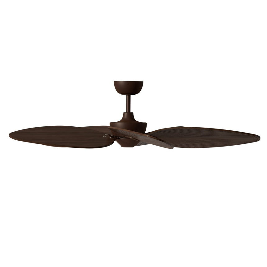Ventilador de techo con luz Sulion Alma 132cm marrón óxido y madera oscura motor DC — vista 4