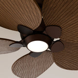 Ventilador de techo con luz Sulion Alma 100cm marrón óxido y madera oscura motor DC — vista 3