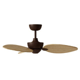 Ventilador de techo con luz Sulion Alma 100cm LED marrón óxido y madera clara motor DC — vista 4