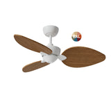 Ventilador de techo con luz Sulion Alma LED madera blanco apto exterior CCT IP44 6W 2309552