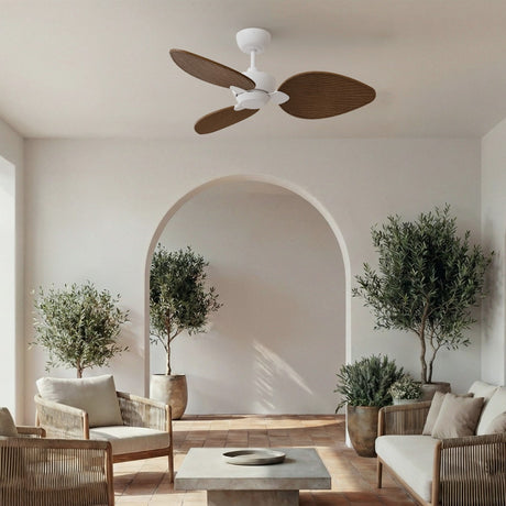 Ventilador de techo Sulion Alma madera blanco apto exterior IP44 2308579