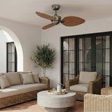 Ventilador de techo con luz Sulion Alma 100cm LED latón y madera media motor DC CCT — vista 2