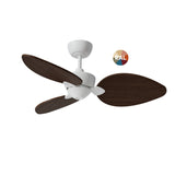 Ventilador de techo con luz Sulion Alma LED madera blanco apto exterior CCT IP44 6W 2309569