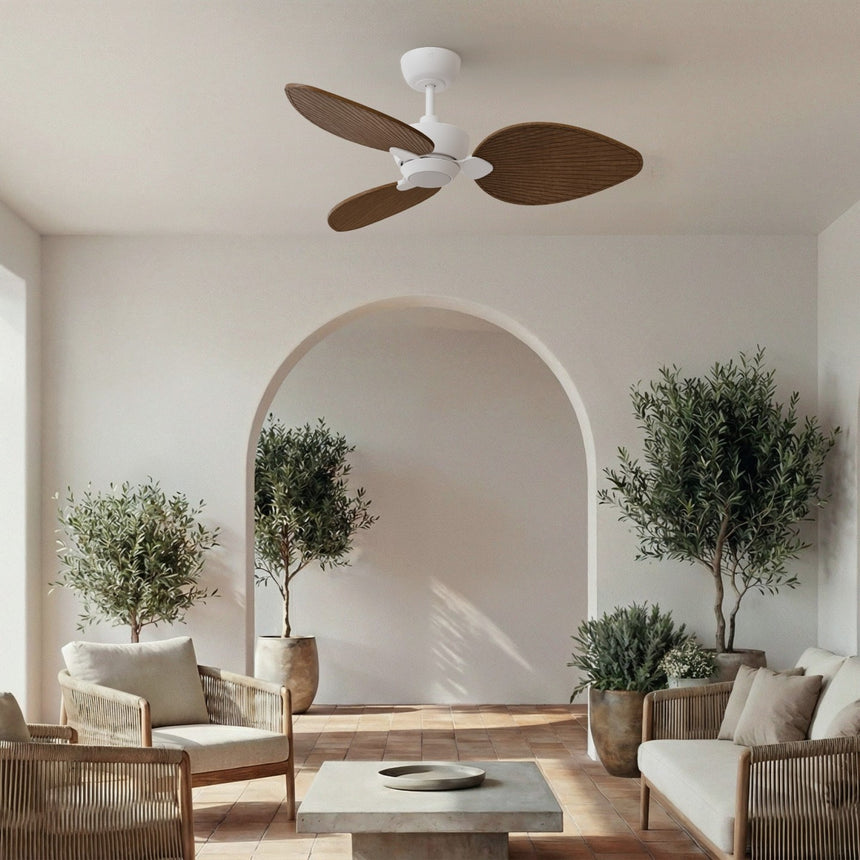Ventilador de techo con luz Sulion Alma 100cm LED blanco y madera oscura motor DC CCT 2247571 — vista 3