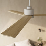 Ventilador de techo con luz Sulion Anne 127cm LED blanco y madera clara motor DC CCT — vista 3
