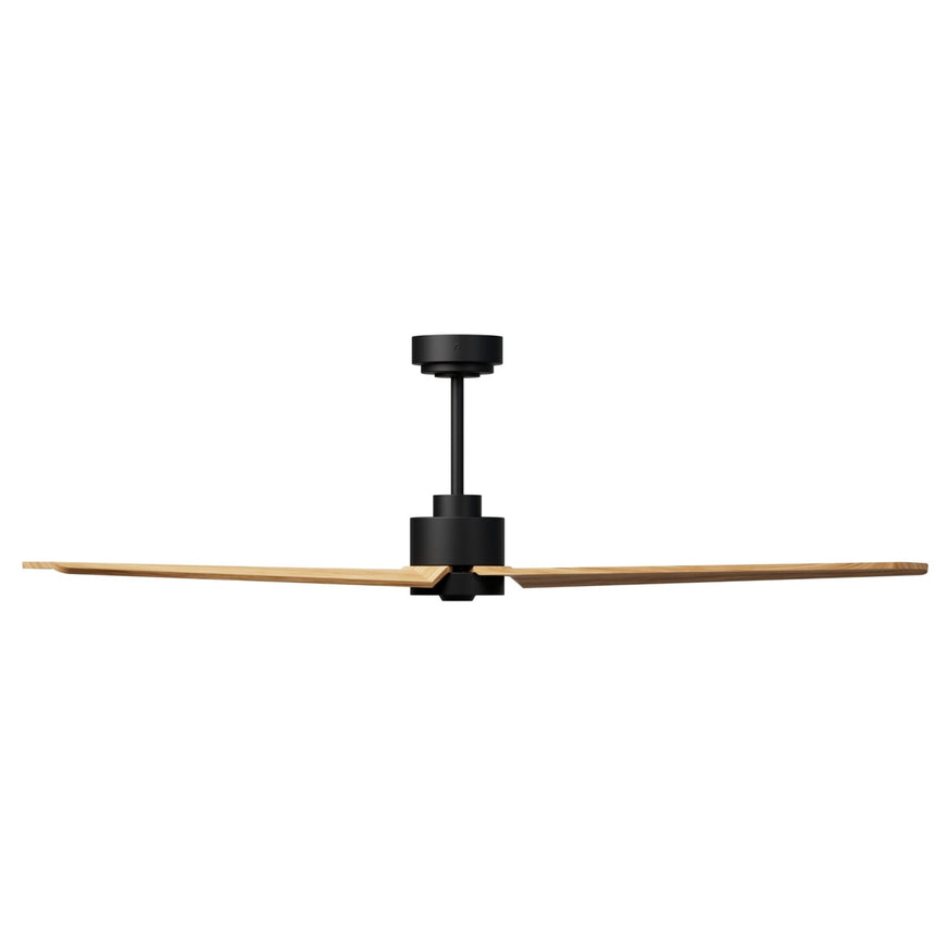 Ventilador de techo con luz Sulion Anne 160cm LED negro y madera media motor DC CCT — vista 3