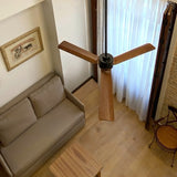Ventilador de techo Sulion Anne 127cm negro y madera oscura motor DC — vista 3