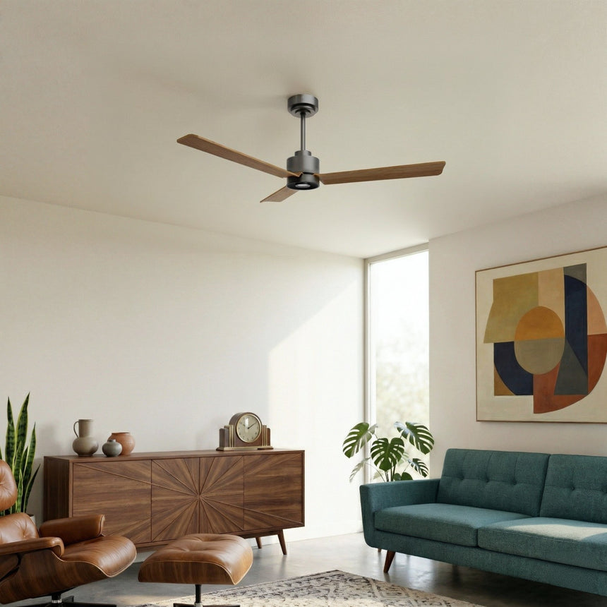 Ventilador de techo con luz Sulion Anne 127cm LED gris grafito y madera media motor DC — vista 2