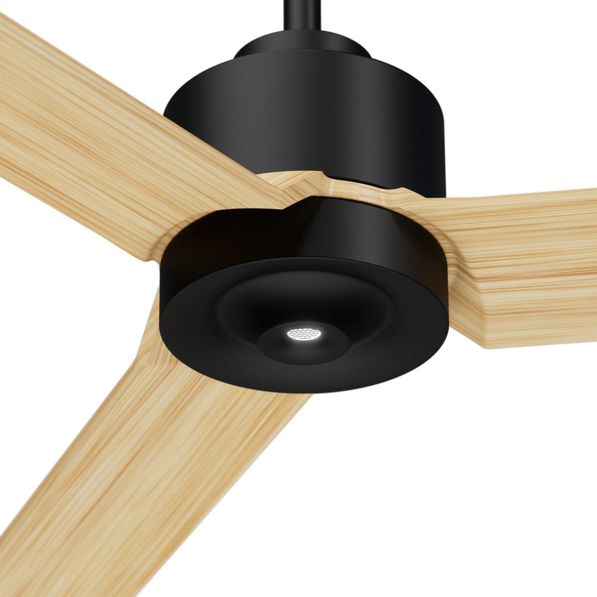 Ventilador de techo con luz Sulion Anne 220cm LED negro y madera clara motor DC CCT — vista 4