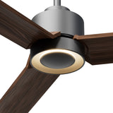 Ventilador de techo con luz Sulion Anne 160cm gris grafito y madera oscura motor DC — vista 3